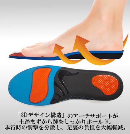 高機能インソール 美姿勢キープ アーチサポート 扁平足 足底筋膜炎 О脚矯正 立ち仕事 抗菌脱臭 吸水速乾 衝撃吸収 Baseconet 05